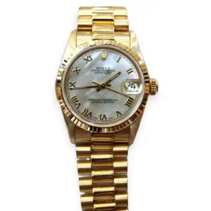 Pre-Owned Rolex DateJust 31mm Full Yellow Gold Mop Dial President Bracelet 68278