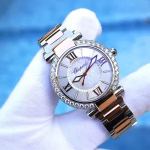 Pre-Owned Chopard Imperiale 40mm Ladies Watch Steel & Rose Gold Automatic AfterMarket Diamond Setting 388531-6007