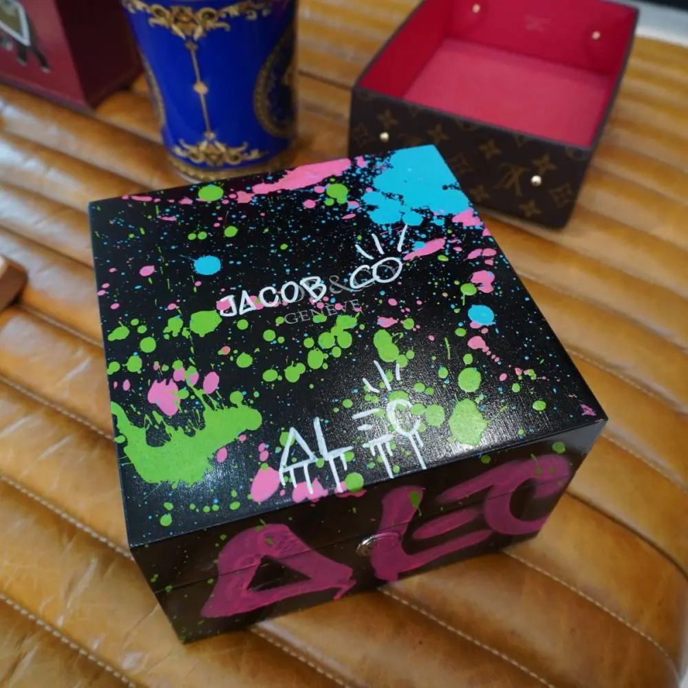 Pre-Owned Jacob & Co. Astronomia 'Alec Monopoly' Double Tourbillon, Engraved, Lacquered, Miniature Painting AT102.40.AG.AA.ABALA - Image 2