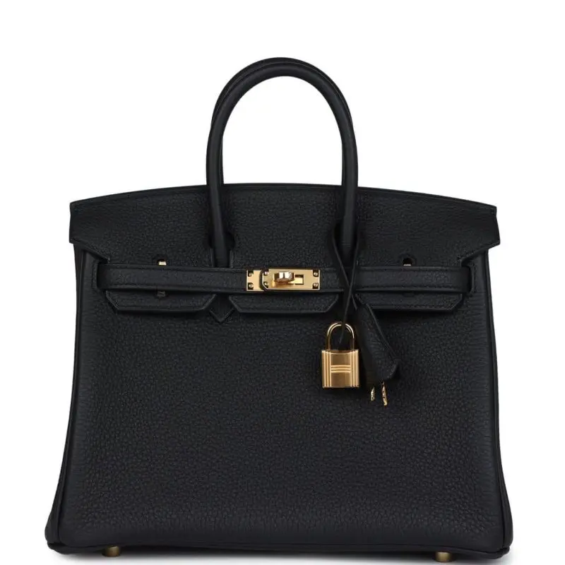 Pre- Owned Hermes Birkin 25 Veau Togo Noir leather GHW
