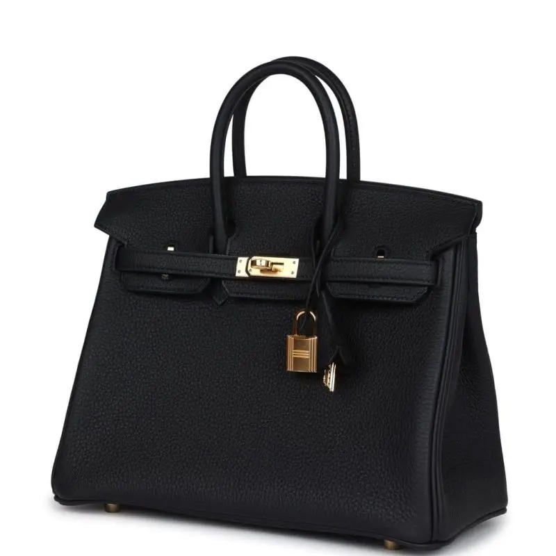 Pre- Owned Hermes Birkin 25 Veau Togo Noir leather GHW