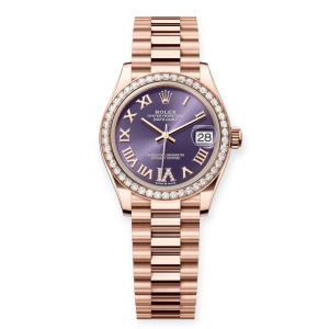 Pre-Owned Rolex DateJust 31mm Aubergine Diamond-Set Dial President Bracelet 278285RBR-0023