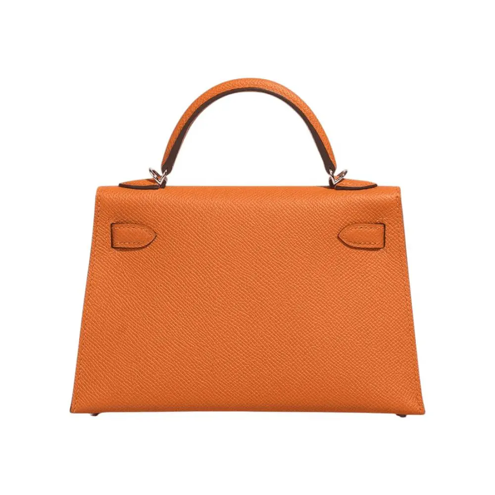 Pre-Owned Hermes Mini Kelly Sellier Orange Epsom PHW - Image 2
