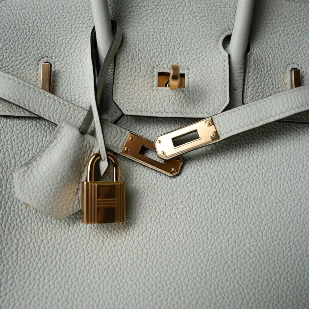 Pre-Owned Hermes Birkin 25 Gris Neve GHW - Image 4