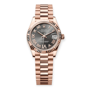 Pre-Owned Rolex DateJust 31mm Rose Gold Slate Diamond Set Dial 278275-0033