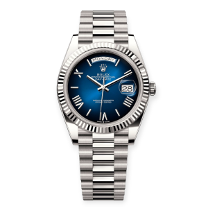 Pre-Owned Rolex Day-Date White Gold Blue 40mm Ombre dial 228239-0076