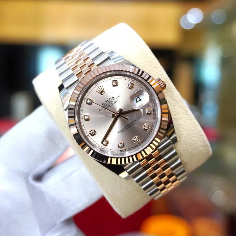 Pre-Owned Rolex DateJust Steel & Rose Gold 41mm Sundust Diamond-Set Dial  126331-0008