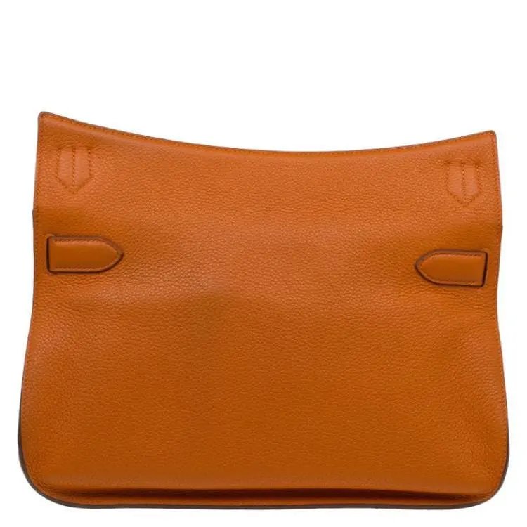 Pre-Ownes Hermes Orange Taurillon Clemence Leather Jypsiere 34 Bag PHW - Image 2