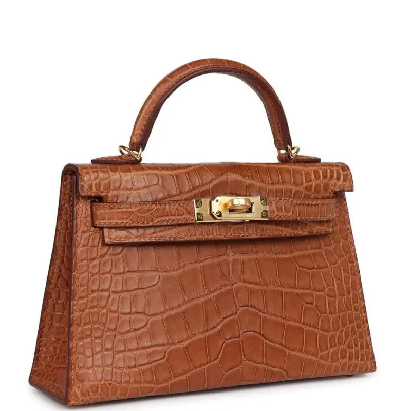 Pre-Owned Hermes Kelly 20 Sellier Gold Matte Alligator GHW