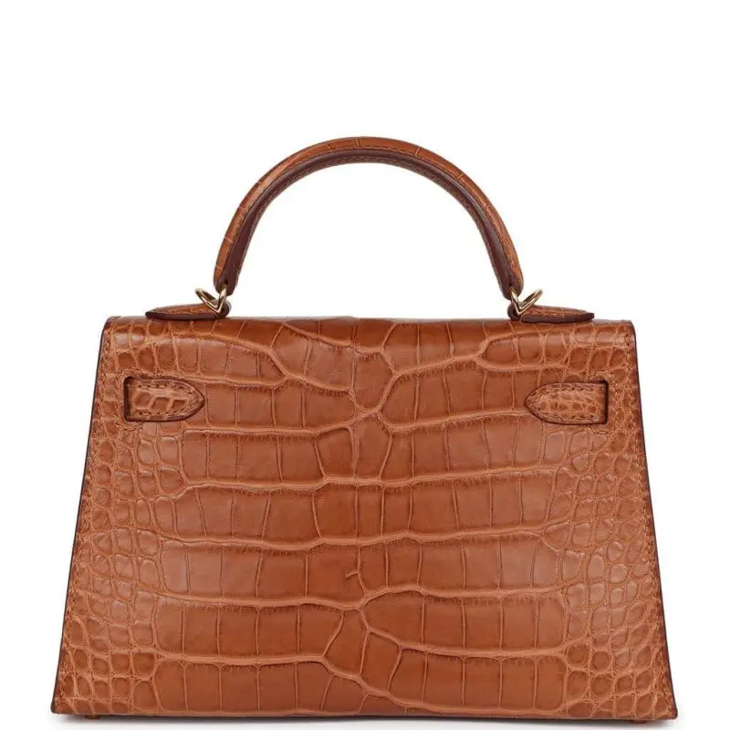 Pre-Owned Hermes Kelly 20 Sellier Gold Matte Alligator GHW