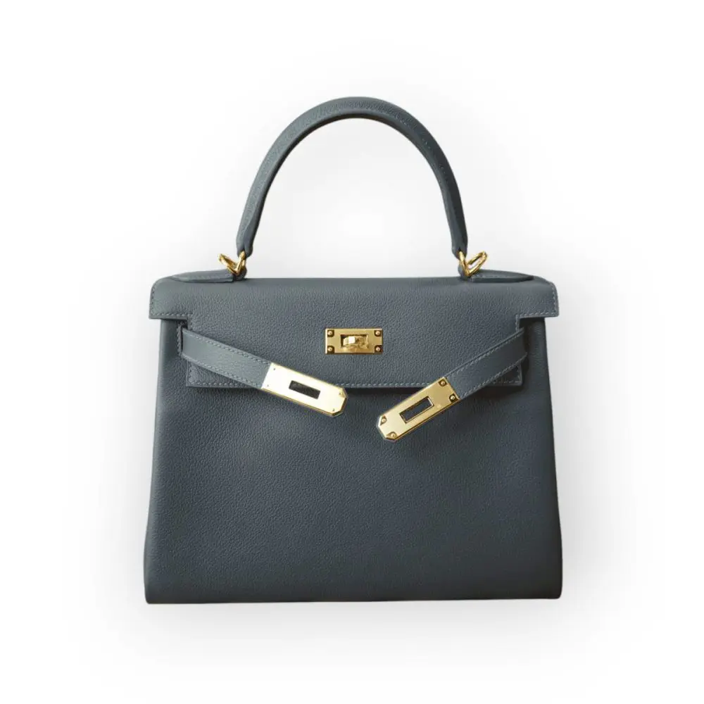 Pre-Owned Hermes Kelly Retourne 28 Togo Ardoise GHW - Image 2