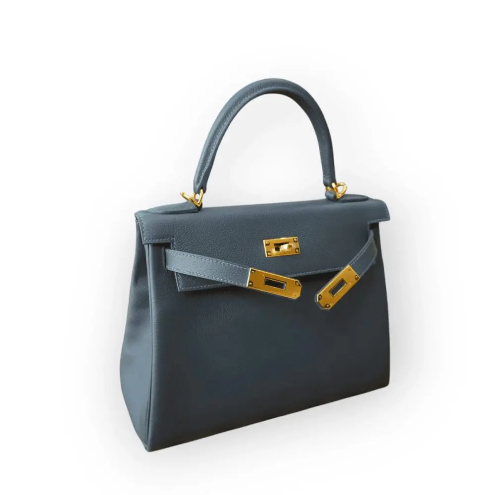 Pre-Owned Hermes Kelly Retourne 28 Togo Ardoise GHW - Image 3