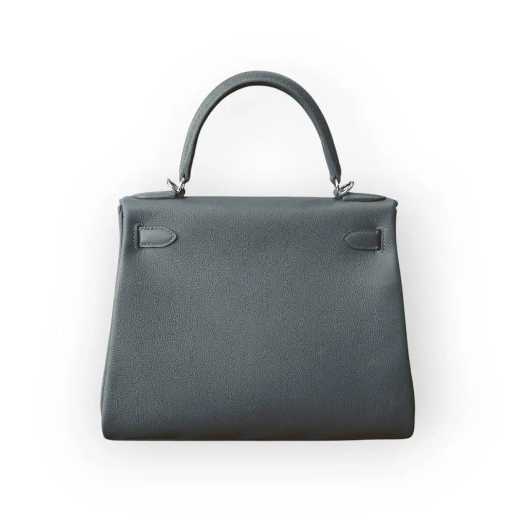 Pre-Owned Hermes Kelly Retourne 28 Togo Ardoise GHW - Image 4