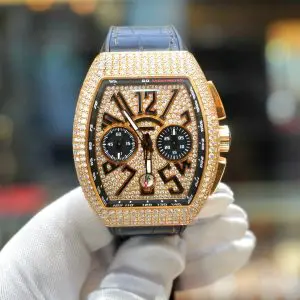 Franck Muller Vanguard  45mm Rose Gold Chronograph Diamond Set V45CCDTDCD(NR)5NDMBLK