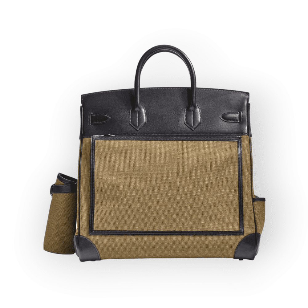 Pre-Owned Hermes Birkin 40 Cargo Hac Olive Canvas & Black Swift Leather - Image 4