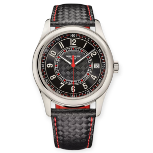 Pre-owned Patek Philippe Calatrava Ebony Black Carbon Motif Dial White Gold 40mm 6007G-010