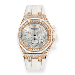 Pre-owned Audemars Piguet Royal Oak Offshore SelfWinding Chronograph 37mm Silver Dial Rose Gold 26092OK.ZZ.D010CA.01
