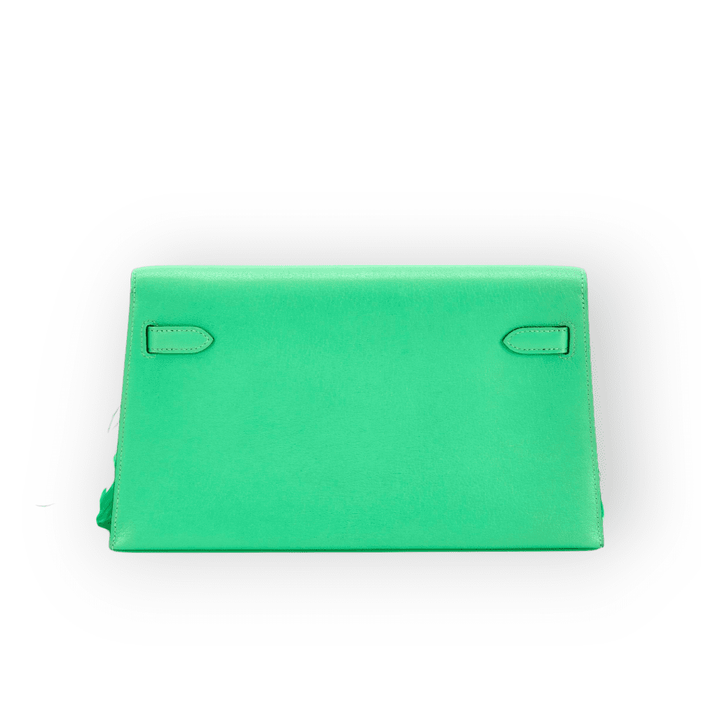 Pre-Owened Hermes Kelly Elan Vert Comics Chèvre Chamkila and Feathers PHW - Image 4