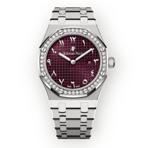 Pre-owned Audemars Piguet Royal Oak White Gold 33mm Special Edition Burgundy Color 67651BC.ZZ.1261BC.01