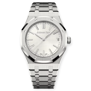 Pre-owned Audemars Piguet Royal Oak Stainless Steel White Dial 41mm 15510ST.OO.1320ST.08
