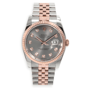 Pre-Owned Rolex DateJust 36mm Steel & Rose Gold Grey Diamond Dial 116231
