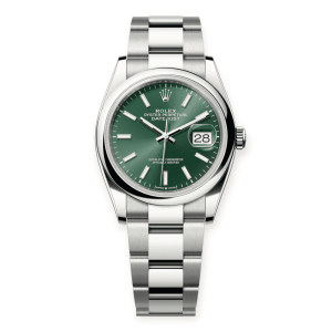 Pre-owned Rolex DateJust Full Steel 36mm Mint Green Dial Oyster 126200-0024