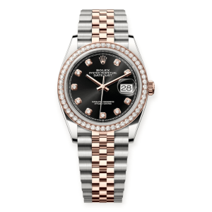 Pre-owned Rolex DateJust 36mm Black Diamond Dial & Bezel 126281RBR-0007