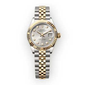 Pre-Owned Rolex DateJust 28mm Steel & Yellow Gold Silver Diamond-set Dial 279173-0007