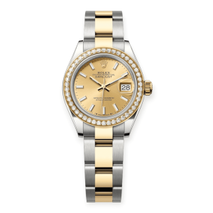 Pre-Owned Rolex DateJust 28mm Steel & Yellow Gold Champagne Dial & Diamond Bezel Oyster 279383RBR-0002