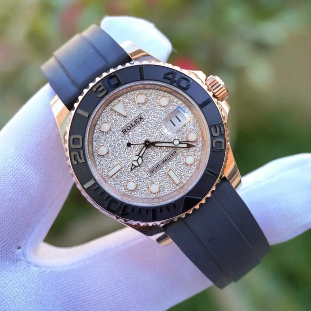 Pre-Owned Rolex Yatch-Master 40mm Rose Gold Diamond-Paved Dial OysterFlex 126655-0005 - Image 2