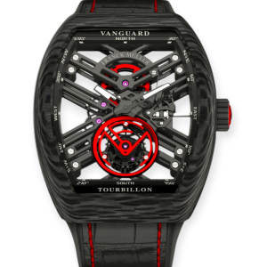 Pre-Owned Franck Muller Vanguard Carbon Tourbillion 44×53.7mm V 45 T SQT CARBONE NR (ER) CARB BLK BLK /  V45TSQTCARBON.ER