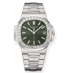 Pre-owned Patek Philippe Nautilus Stainless Steel 40mm Green Dial 5711/1300A-001