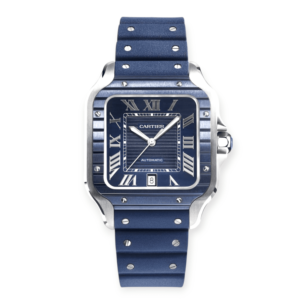 Pre-Owned Santos De Cartier Blue PVD Dial Large Stainless Steel 47.5mm x 39.8mm WSSA0048 - Image 2
