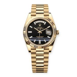 Pre-Owned Rolex Day-Date 40mm Yellow Gold Onyx Diamond-Set Dial 228238-0059 President