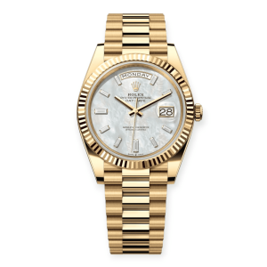 Pre-Owned Rolex Day-Date 40mm Yellow Gold Mother Of Pearl Diamond-Set Dial  228238-0071