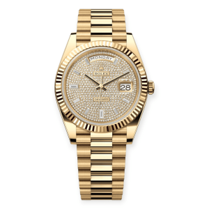 Pre-owned Rolex DayDate Yellow Gold 40mm Diamond-Set Dial President 228238-0054