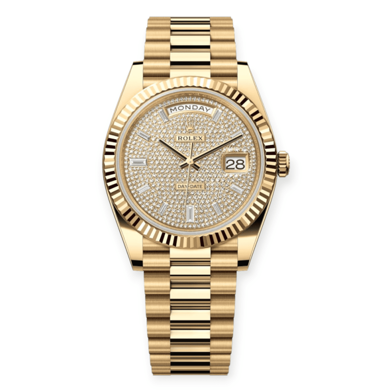 Pre-owned Rolex DayDate Yellow Gold 40mm Diamond-Set Dial President 228238-0054