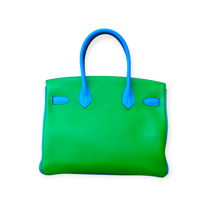 Pre-Owned Hermes Birkin 30 Mente / Blue Azteque Chevre PHW