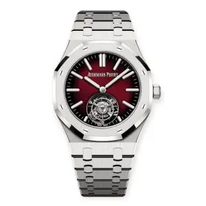 Pre-Owned Audemars Piguet Royal Oak Selfwinding Flying Tourbillion 41mm Smoked Burgundy Dial Stainless Steel 26730ST.OO.1320ST.05