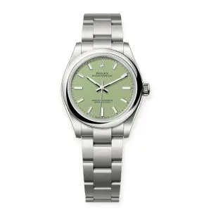 Pre-owned Rolex Oyster Perpetual 31mm Stainless Steel Pistachio Dial 277200-0012