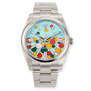 Pre-Owned Rolex Oyster Perpetual 41mm Stainless Steel Tiffany Celebration dial Oyster Bracelet 124300-0008