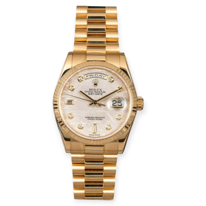 Pre-Owned Rolex Day-Date 36mm Meteorite Dial Yellow Gold President 118238