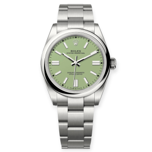 Pre-owned Rolex Oyster Perpetual 41mm Stainless Steel Pistachio Dial 134300-0006