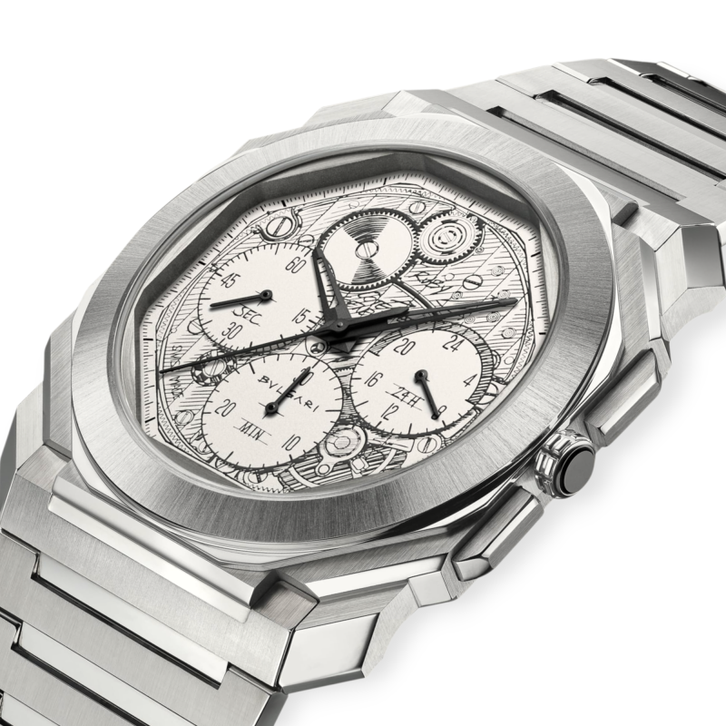 Pre-Owned Bvlgari Octo Finissimo "Sketch" GMT Chronograph Stainless Steel Limited Edition 15043mm 104192