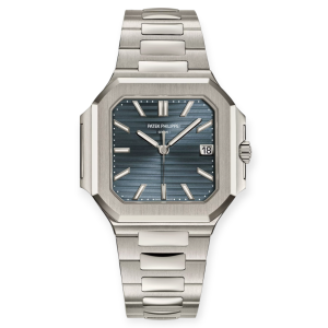 Pre-Owned Patek Philippe Cubitus Date 40mm White Gold Blue Dial 7128/1G-001
