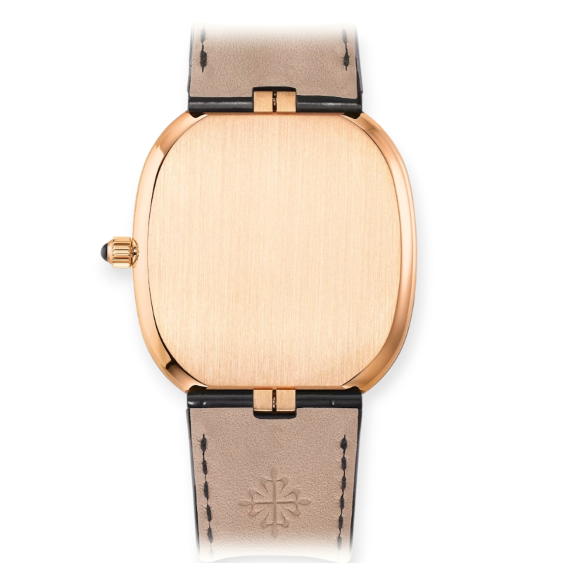 Pre-Owned Patek Philippe Golden Ellipse Rose Gold Black Dial 34.50mm Black Alligator Strap 5738R-001