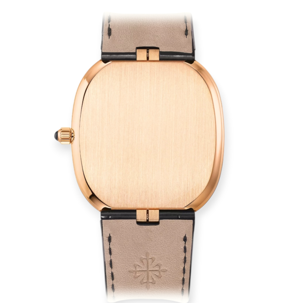 Pre-Owned Patek Philippe Golden Ellipse Rose Gold Black Dial 34.50mm Black Alligator Strap 5738R-001 - Image 2