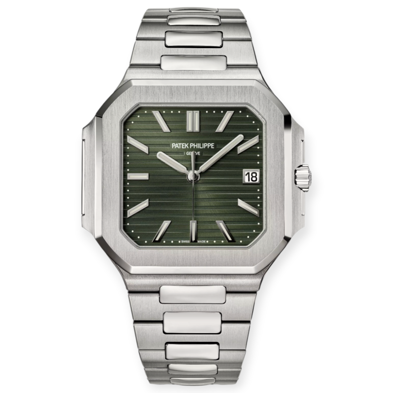 Pre-Owned Patek Philippe Cubitus Stainless Steel 45mm Olive Green Dial 5821/1A-001
