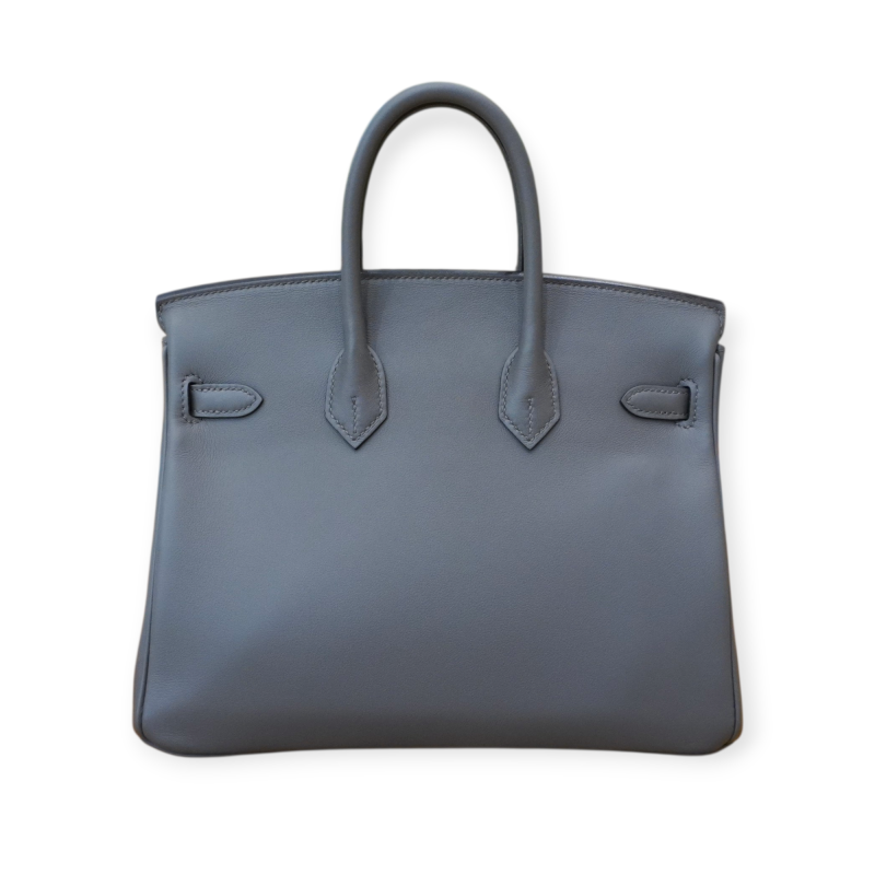 Pre-Owned Hermes Birkin Vea Swift Gris Etain GHW