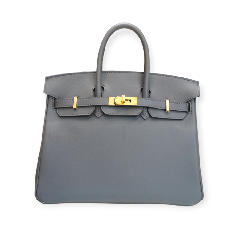 Pre-Owned Hermes Birkin Vea Swift Gris Etain GHW
